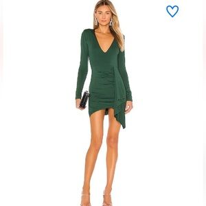 Superdown REVOLVE  Martyna Deep V Dress in Emeral